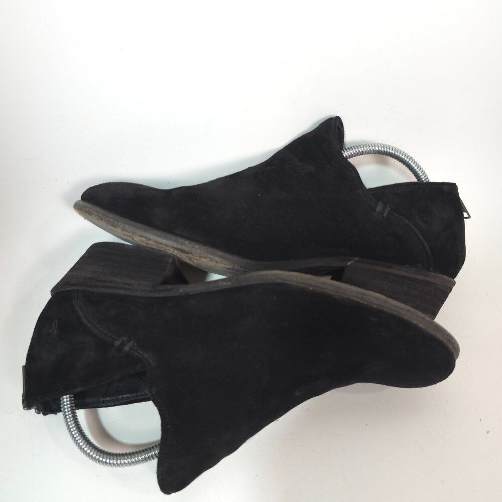 Frye Kenzie Black Suede Low Heel Ankle Booties Women’s Size 9M Stylish Classic - Picture 6 of 12